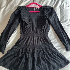 LoveShackFancy Black Midi Dress